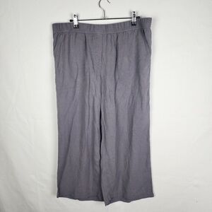 Pure J. Jill Size‎ Medium Petite Linen Blend Pull on Pants Wide Leg Gray